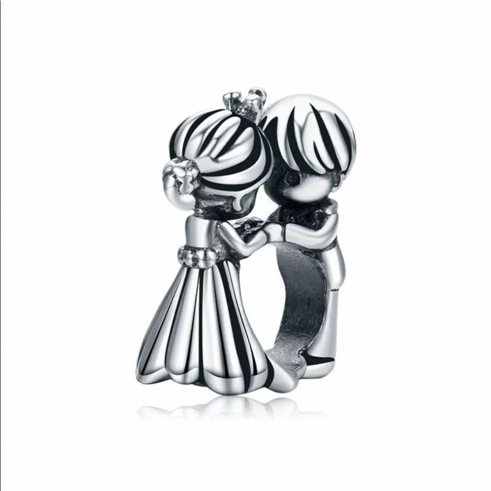 NEW•Silver Little Boy/Girl couple DIY charm